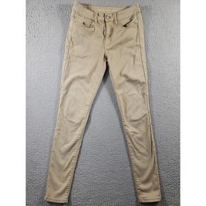 American Eagle Jeans Women's 6 Super Stretch Jegging Beige Long Casual 28x30